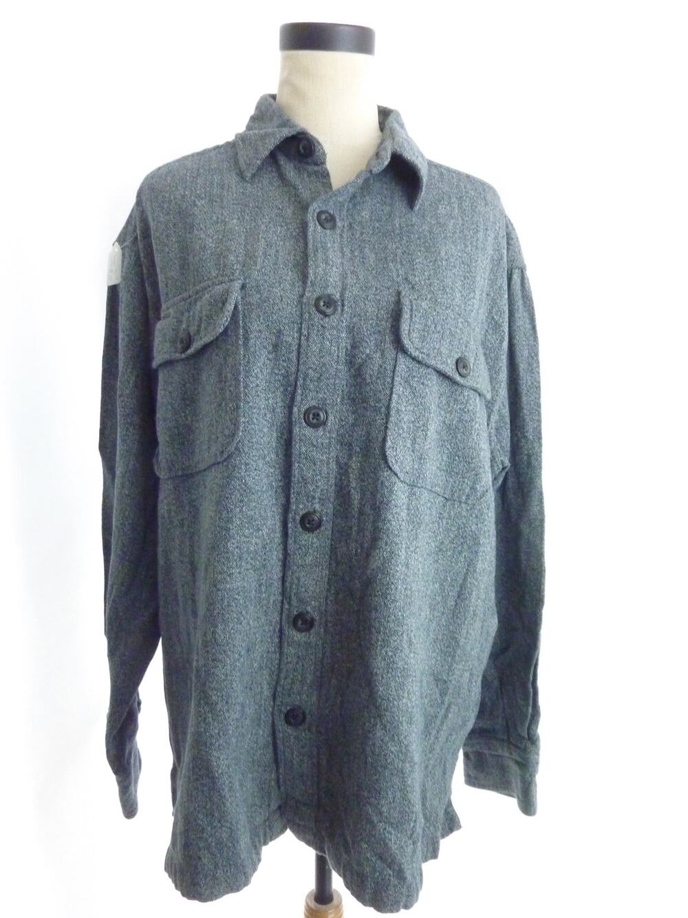 Vintage Dockers Authentics Mens L Button Up Shirt Shacket Blue Long Sleeve